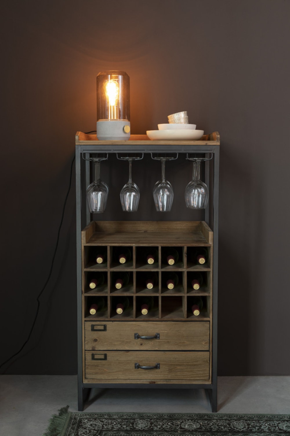 Vintage Barmöbel aus Holz und Stahl - Maisons Du Monde