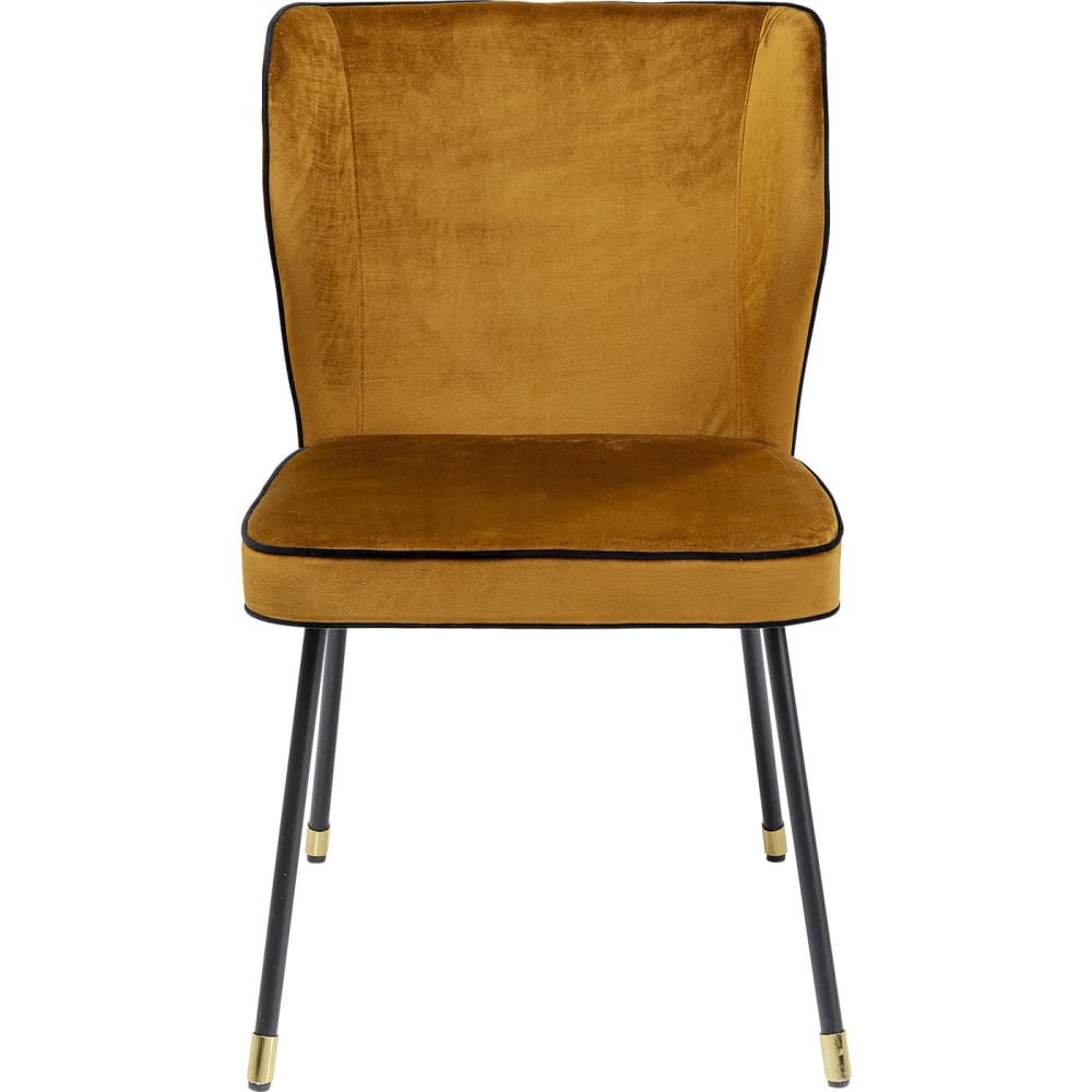 Kare Design Stuhl in Samt-Optik, braun style modern Gelb Samt