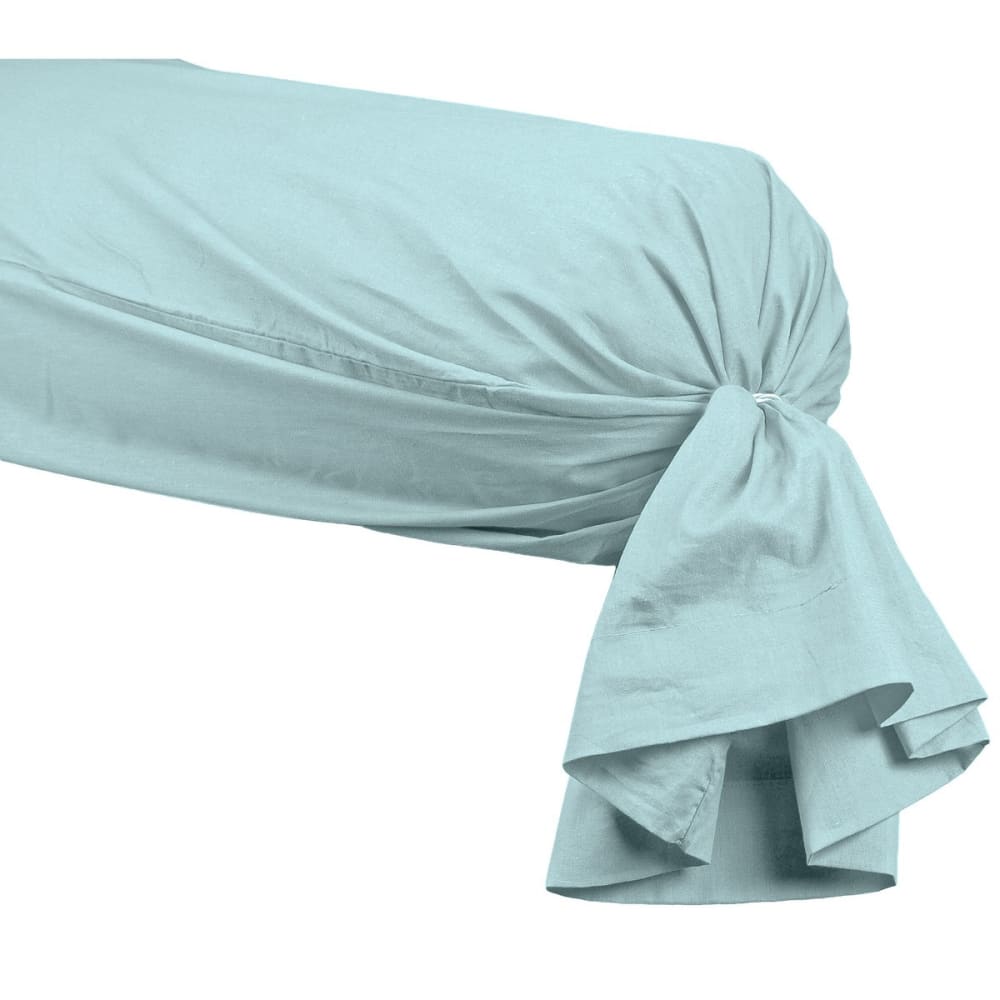 Taie de traversin en percale Bleu Arctic 45x185 cm