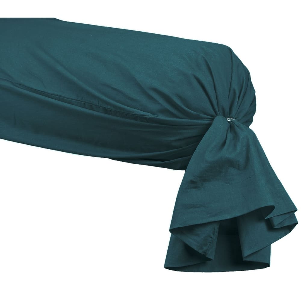 Taie de traversin en percale Petrol 45x185 cm