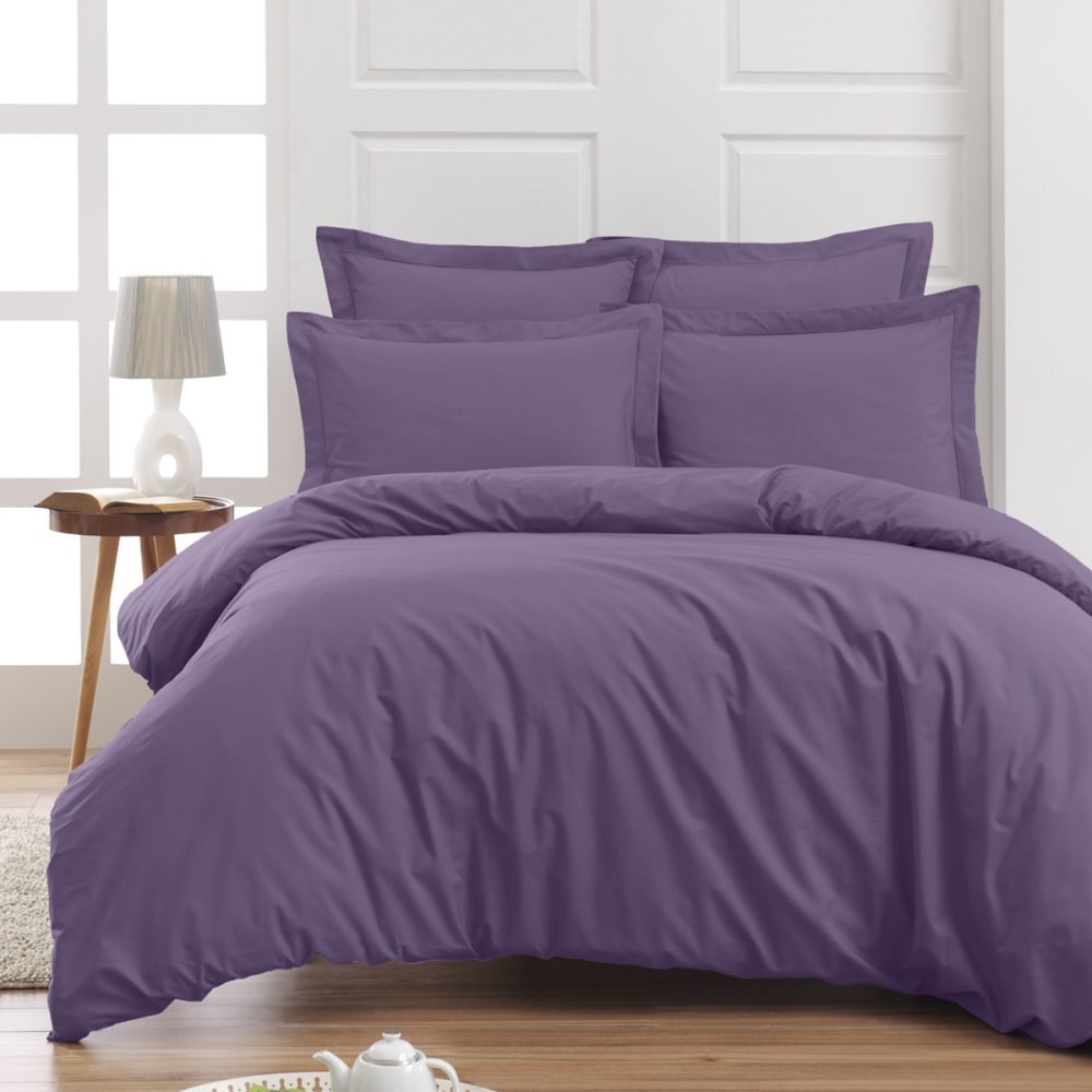 Taie de traversin en percale pourpre 45x185 cm — vue 3