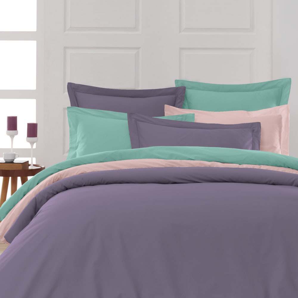 Taie de traversin en percale pourpre 45x185 cm — vue 4