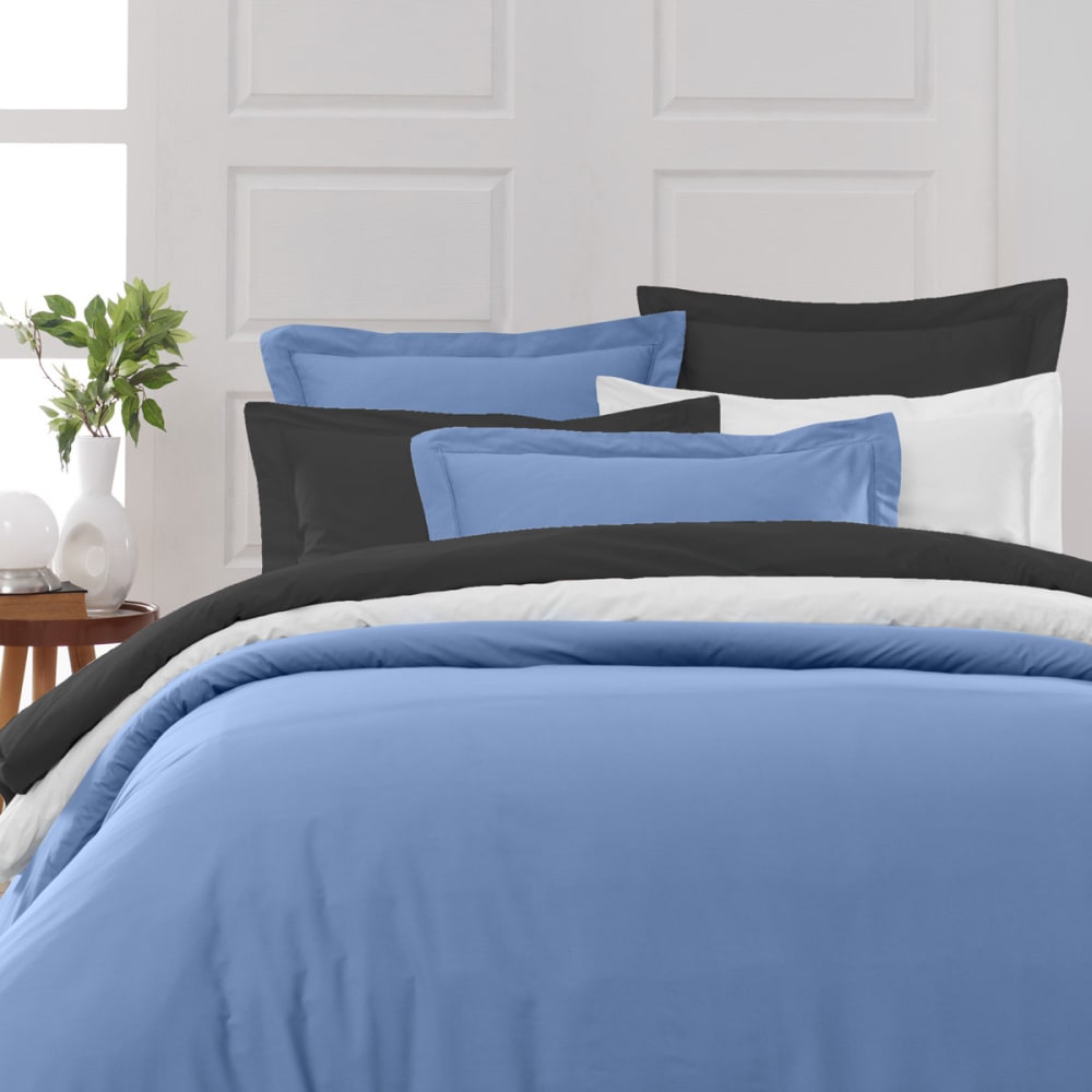 Taie de traversin en percale cobalt 45x185 cm — vue 4