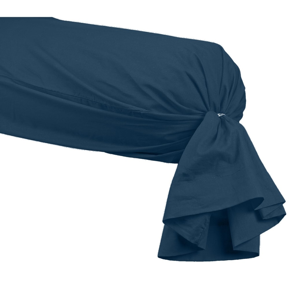 Taie de traversin en percale Indigo 45x185 cm