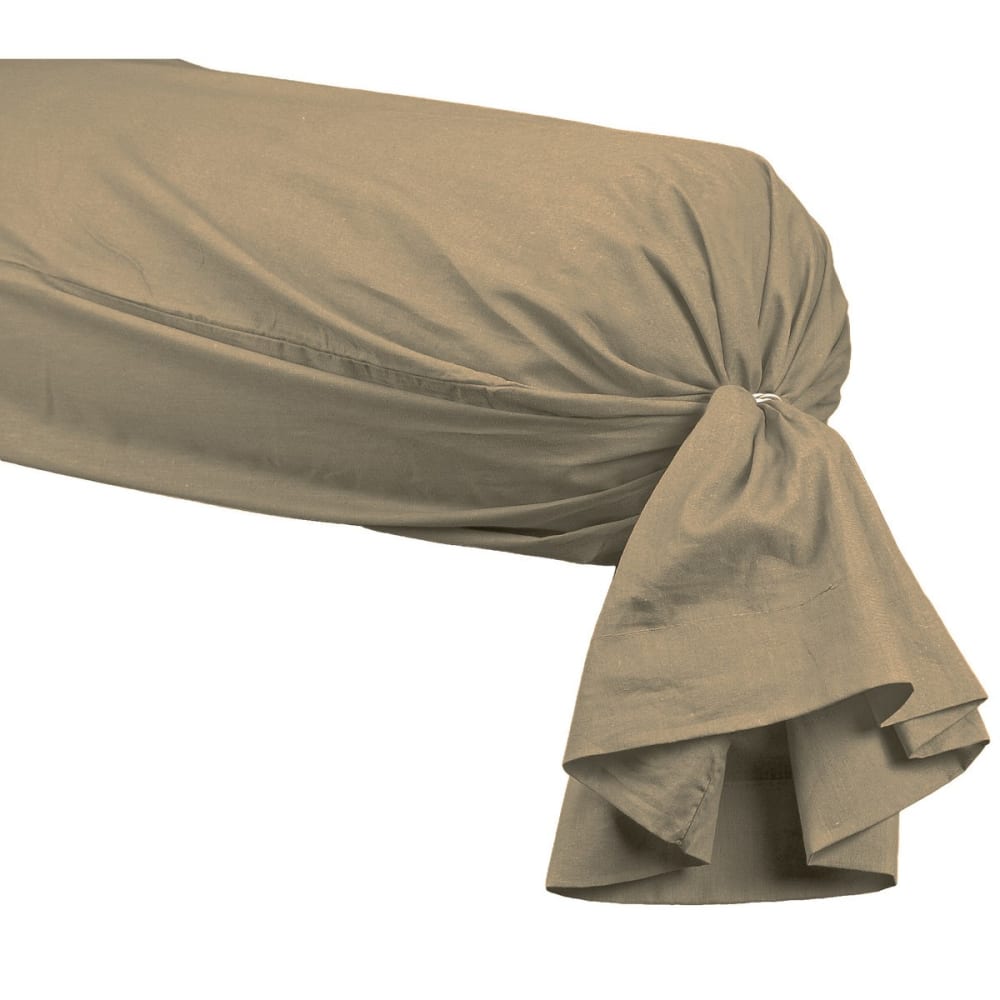 Taie de traversin en percale Taupe 45x185 cm