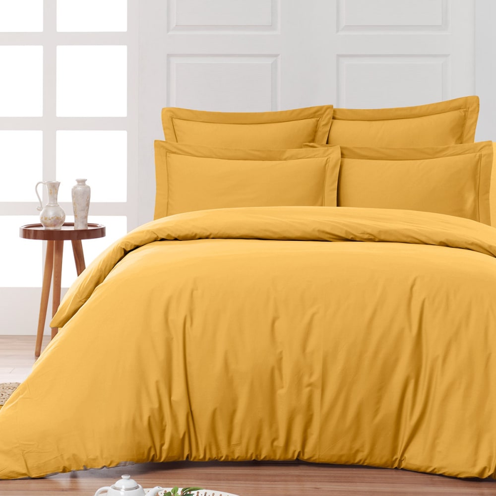 Taie de traversin en percale safran 45x185 cm — vue 3