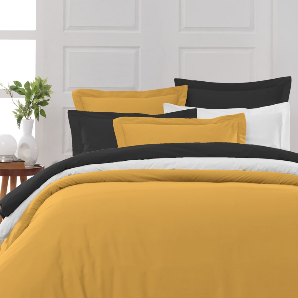 Taie de traversin en percale safran 45x185 cm — vue 4