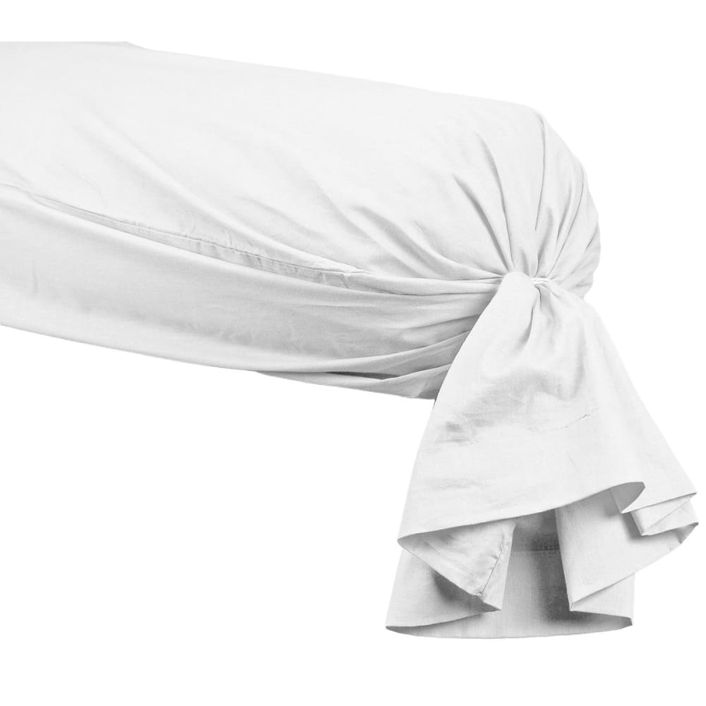 Taie de traversin en percale Blanc 45x185 cm