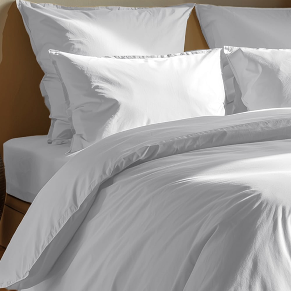 Drap housse en coton bio lavé blanc 140x190 cm - Maisons du Monde