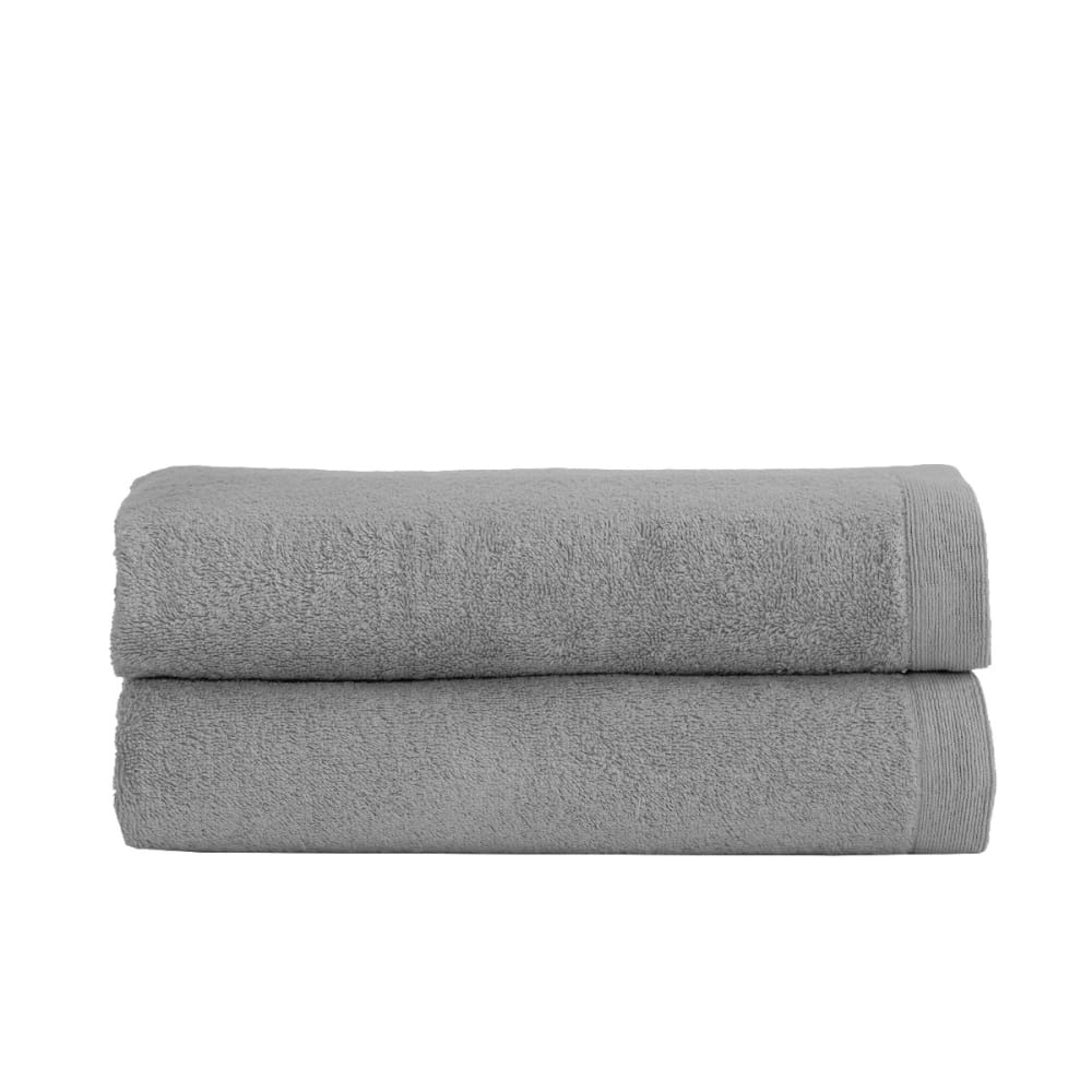 Llot de 2 draps de bain 500 g/m² gris perle 70x130 cm
