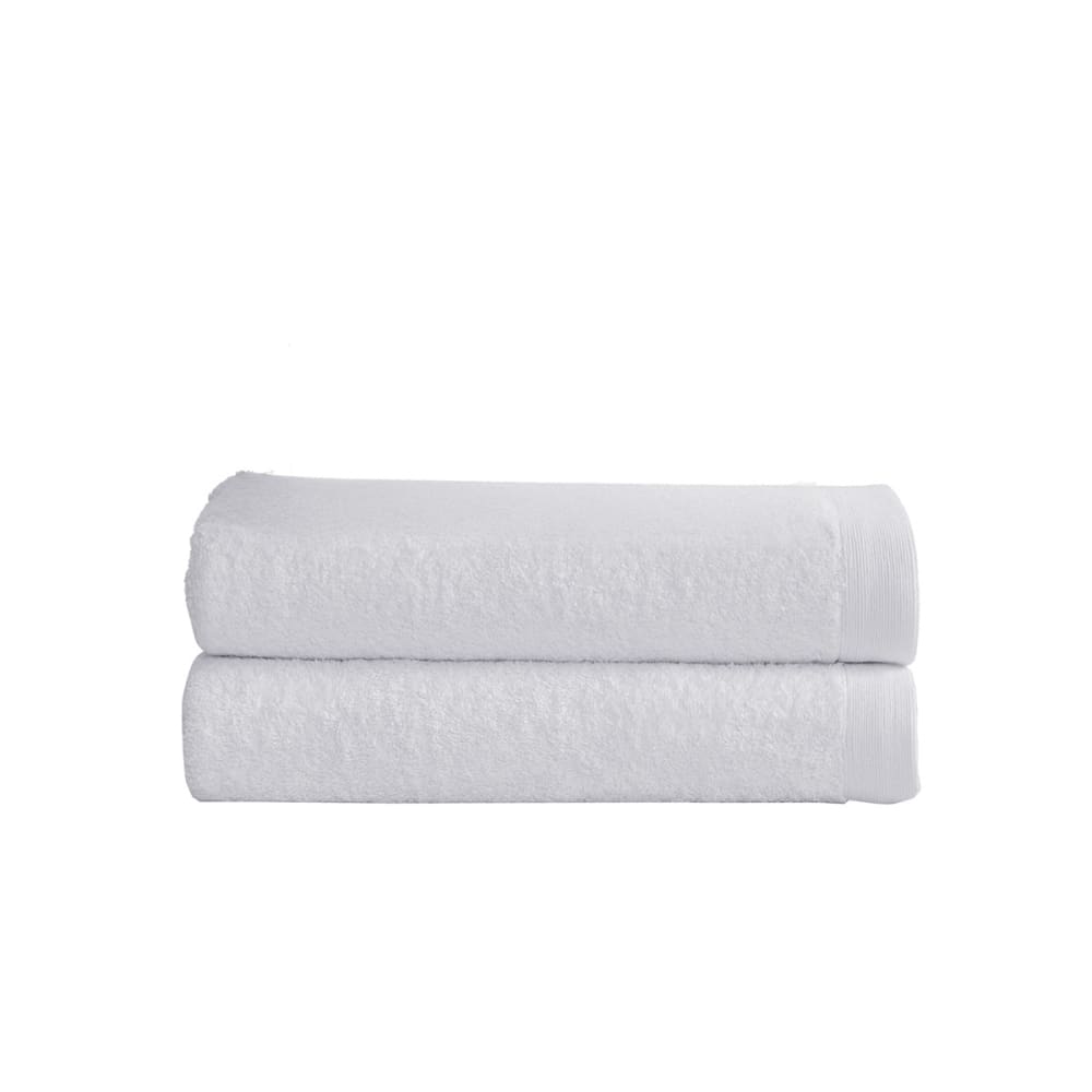 Llot de 2 serviettes de toilette 500 g/m² blanc 50x90 cm