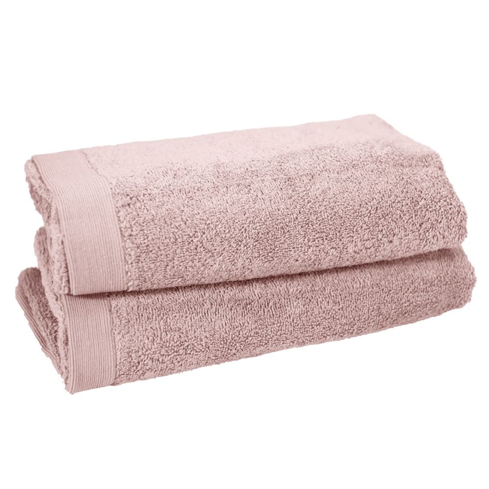Lot de 2 draps de bain 500 g/m²  poudre 70x130 cm
