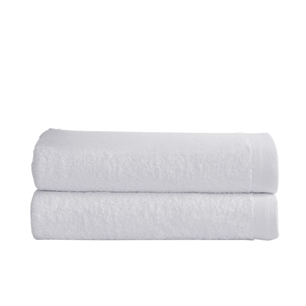 Llot de 2 draps de bain 500 g/m² blanc 70x130 cm