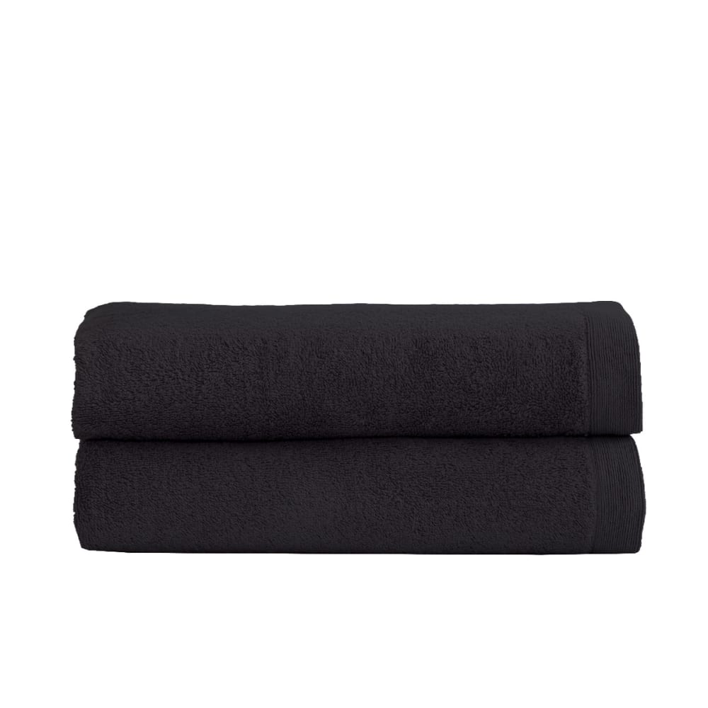 Llot de 2 draps de bain 500 g/m² carbone 70x130 cm