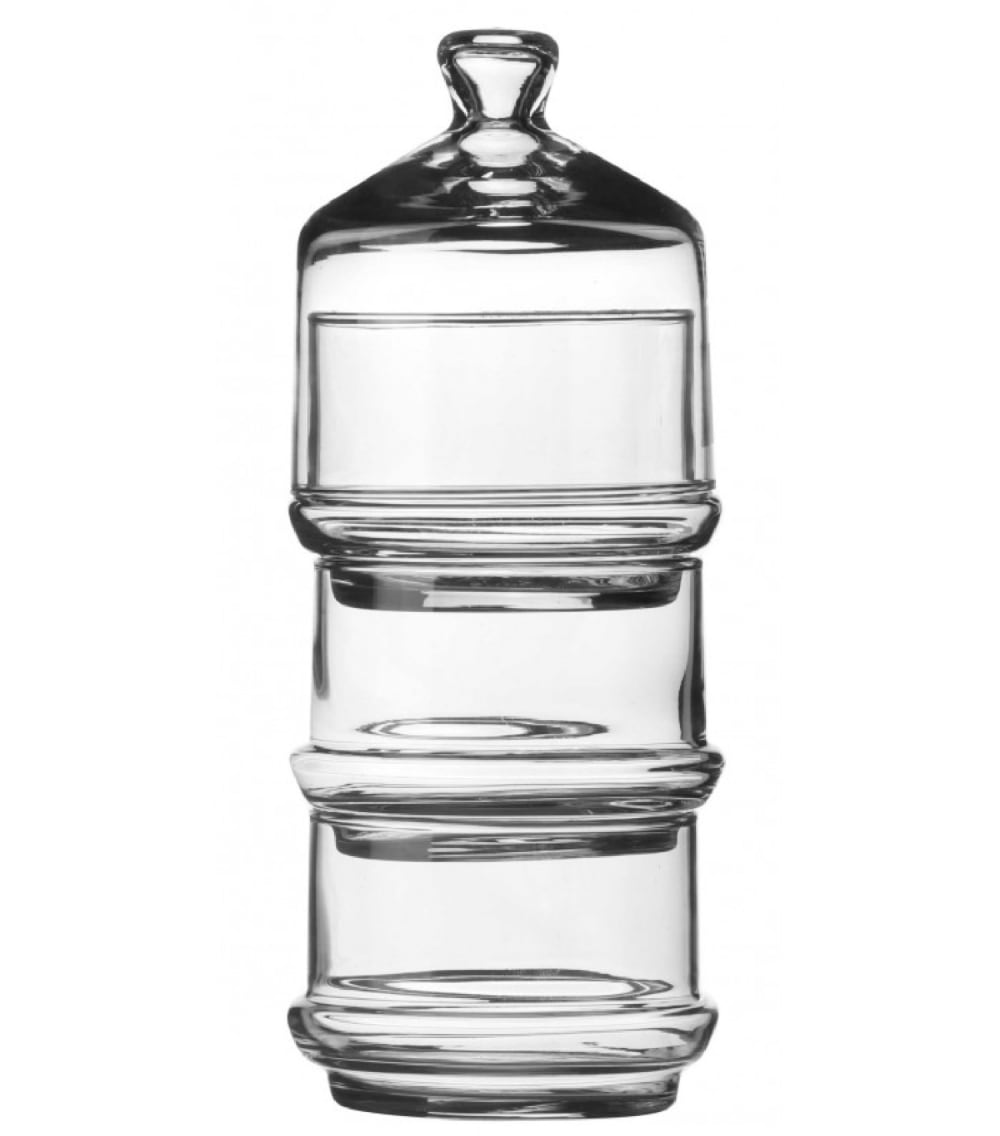 Bonbonnière en verre à 3 étages empilables avec couvercle
