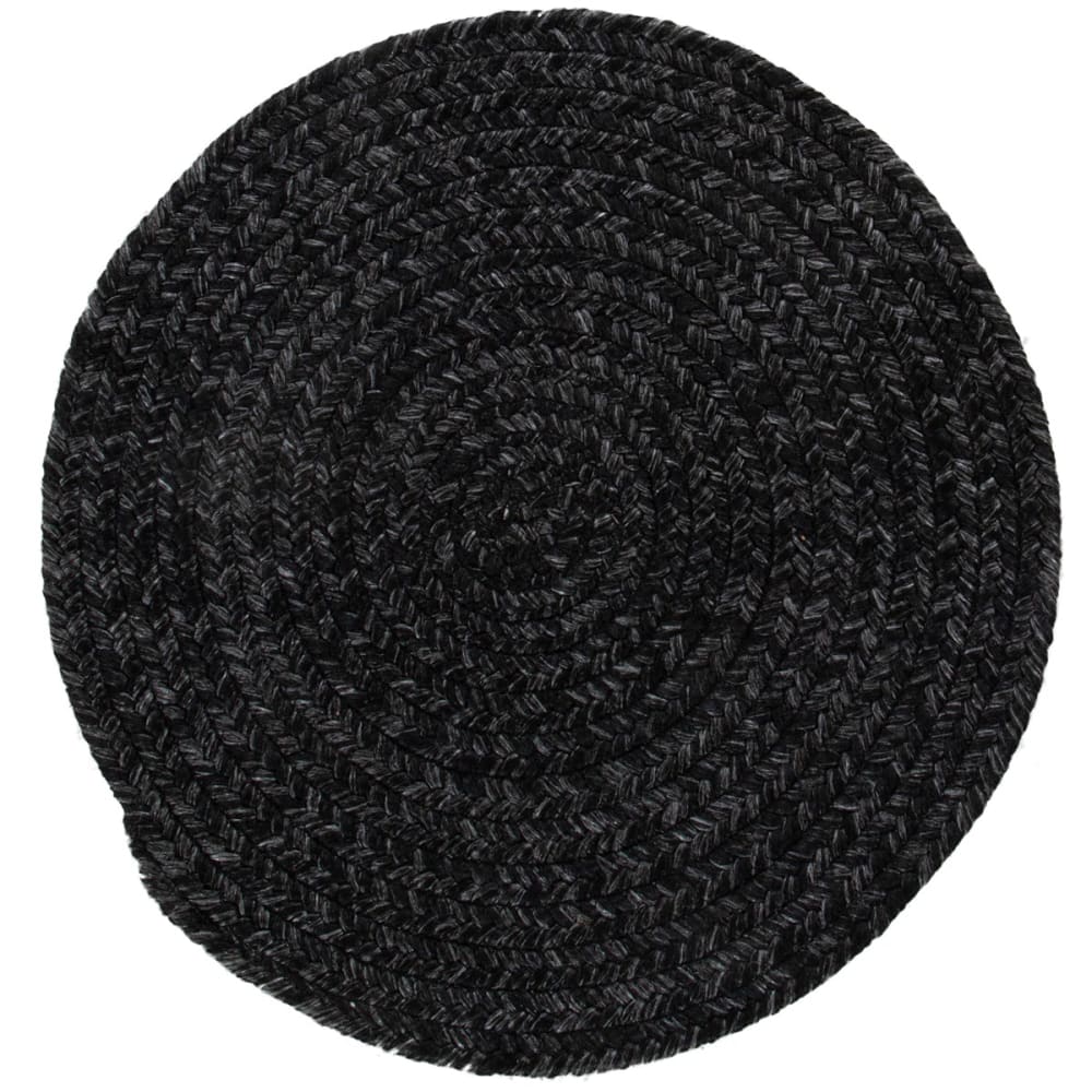 Tapis de salon style jute noir 120x120 cm — vue 3