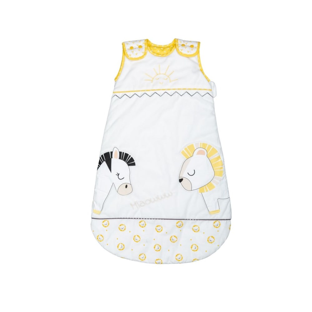Sauthon Gigoteuse chaude Pluche et Pompon TOG 3 (0-6 mois) style classique chic Blanc Certifié Oeko-Tex Coton - 42x70x3cm
