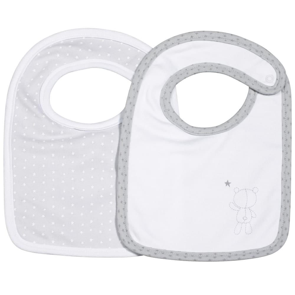 Sauthon Lot de 2 bavoirs CELESTE style classique chic Gris Coton - 0x0x0cm