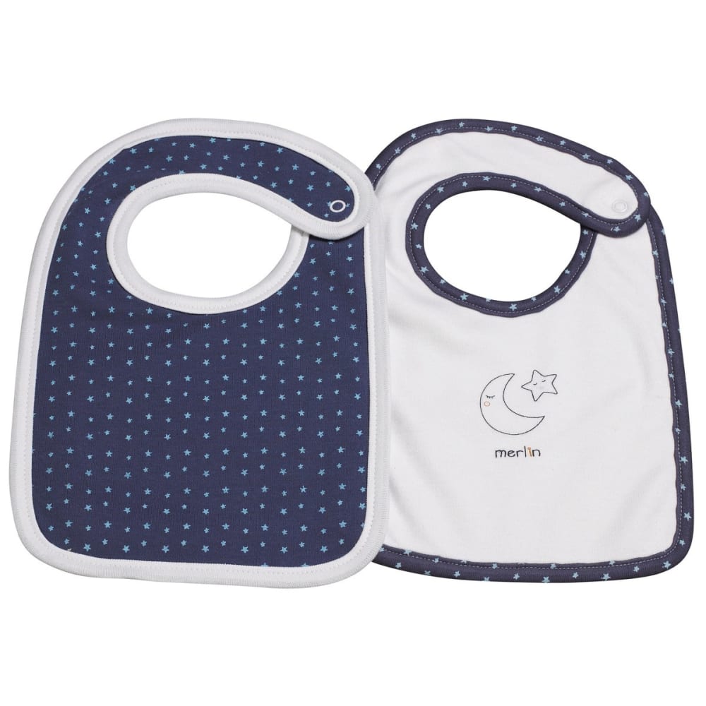 Sauthon Bavoirs lot de 2 en coton style classique chic Bleu Coton - 26x1x18cm