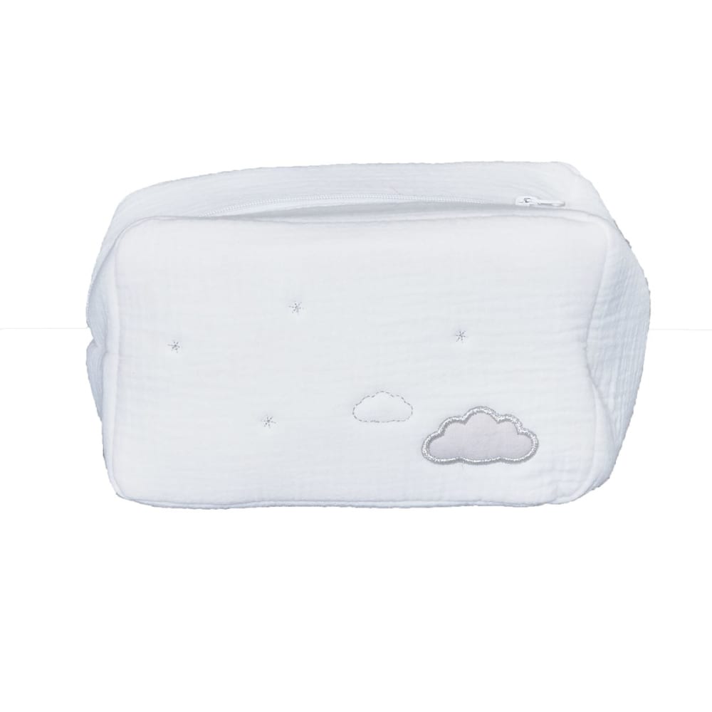 Sauthon Trousse de toilette en coton bio style classique chic Blanc Coton - 22x14x11cm