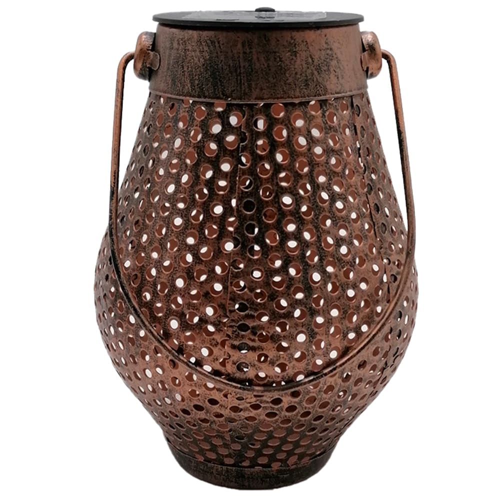 Lanterne solaire décorative Metal Cuivre H17cm