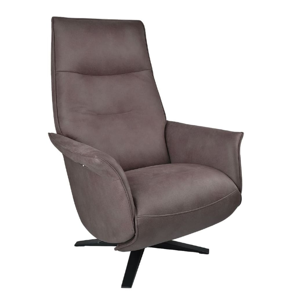 Fauteuil relax électrique 2 moteurs chocolat style contemporain Marron Microfibre