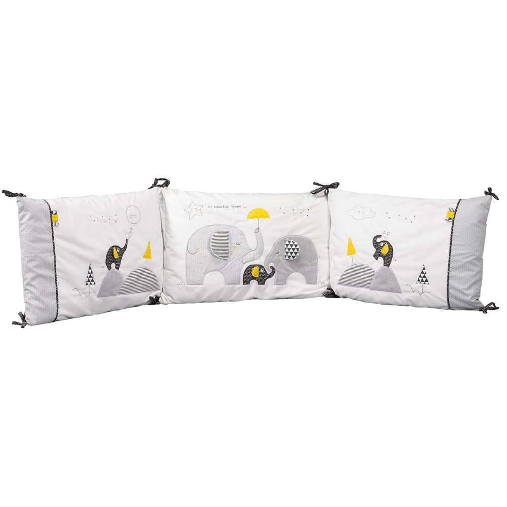 Sauthon Tour de lit Babyfan (pour les lits 60 x 120 cm et 70 x 140 cm) style classique chic Blanc Coton - 190x19x40cm