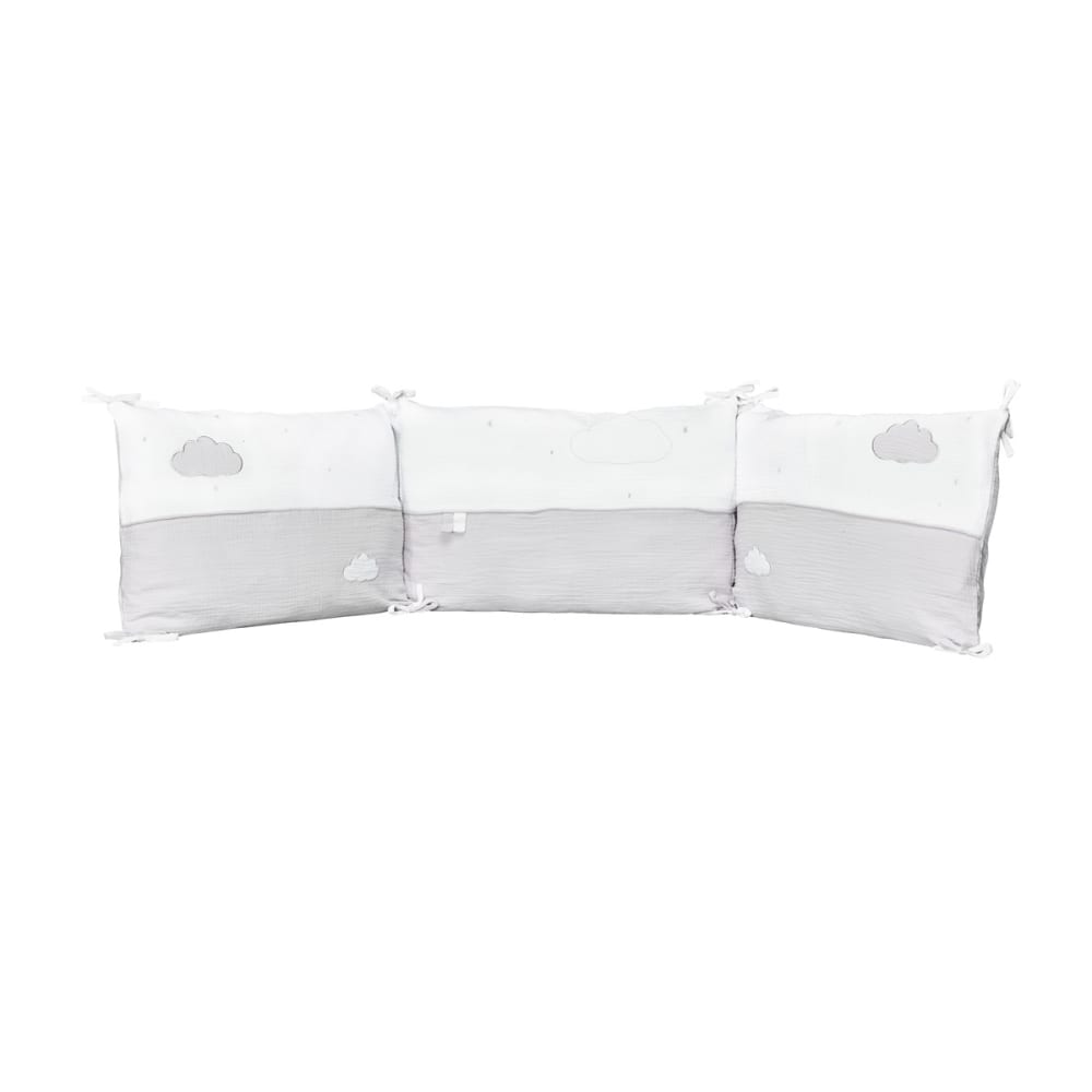 Sauthon Tour de lit en coton style classique chic Gris Certifié Oeko-Tex Coton - 190x40x19cm