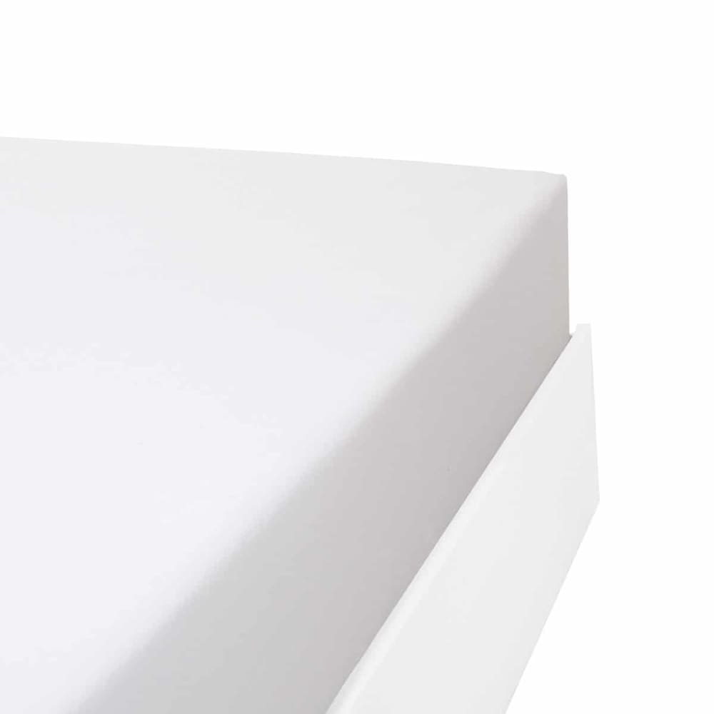 Drap housse flanelle en molleton blanc 140x200 cm