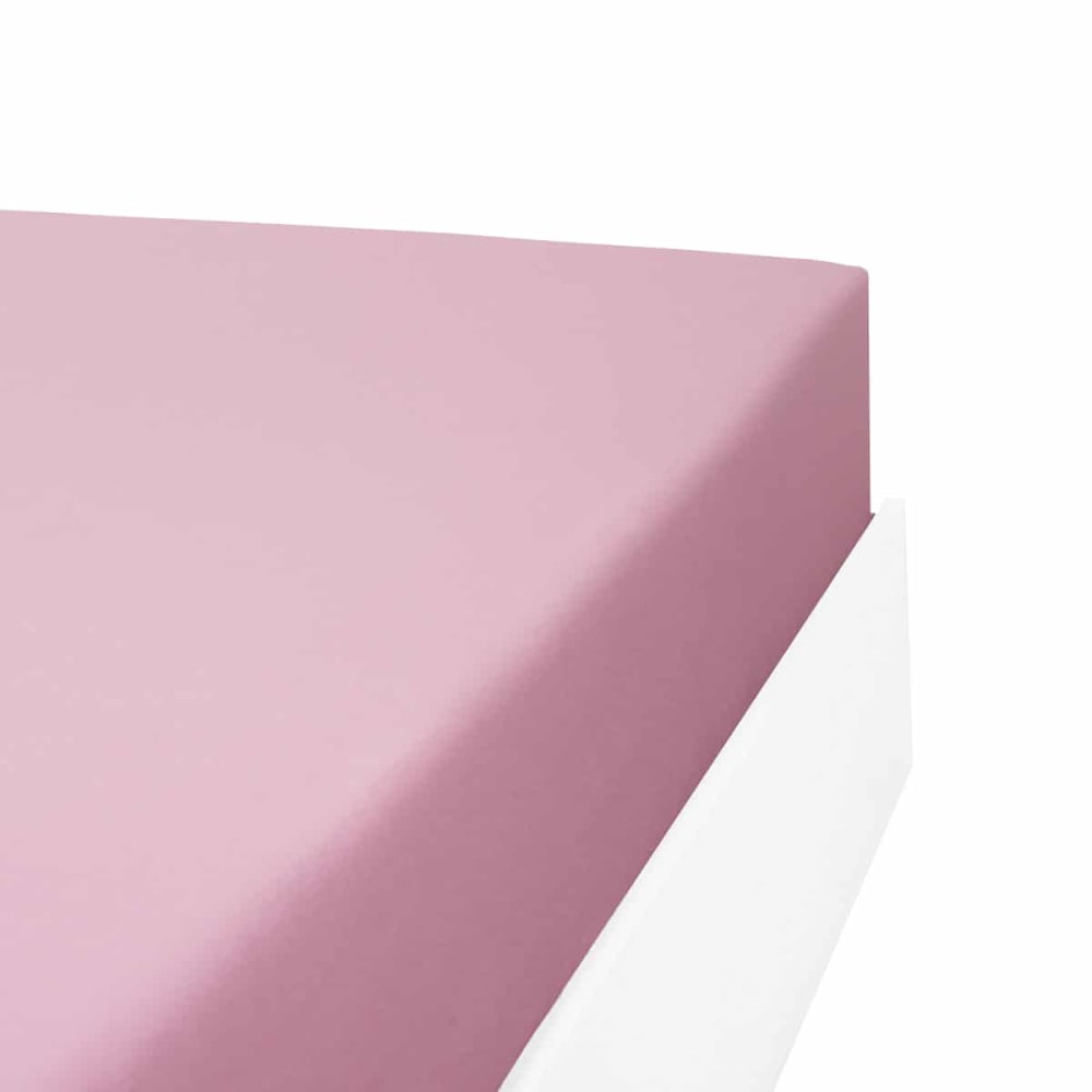 LINANDELLE Drap housse flanelle en Molleton Rose 120x200 cm
