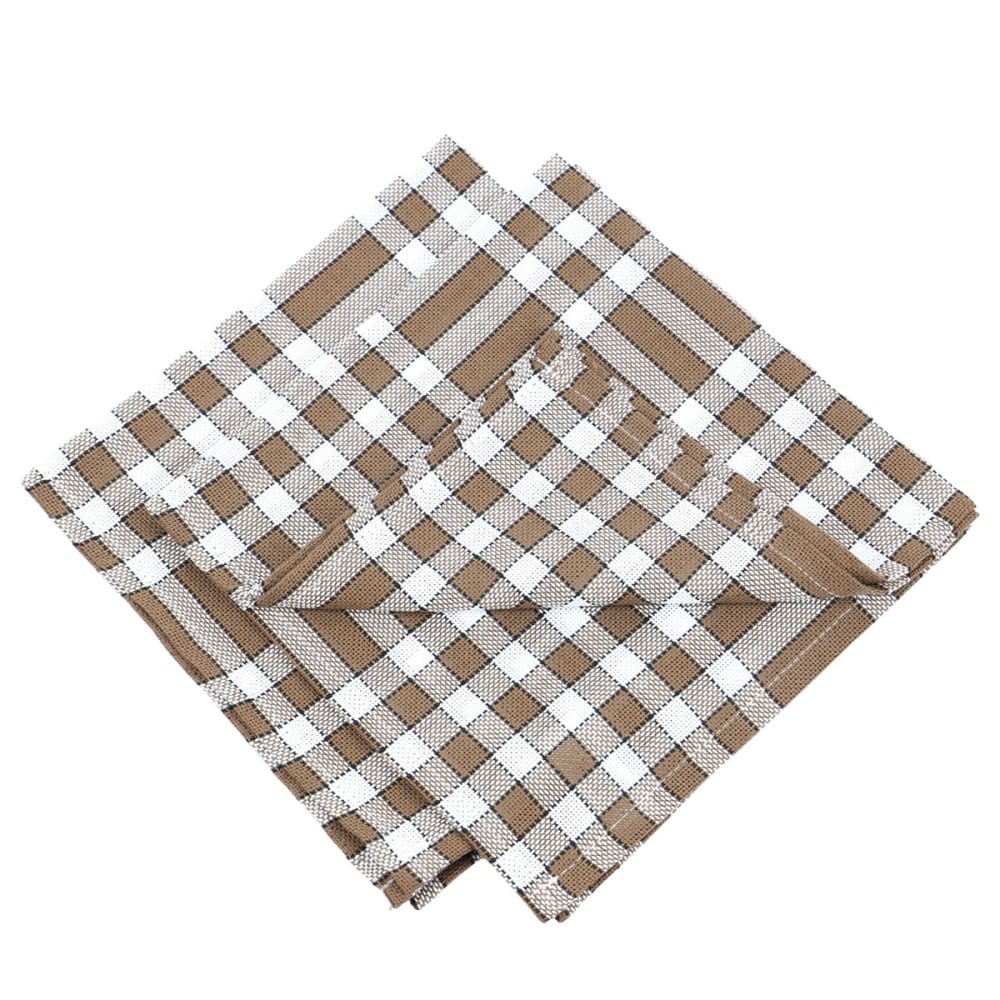 Lot de 2 serviettes rouge en Coton Marron