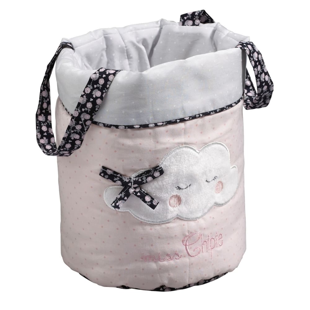 Sauthon Lot de 3 paniers de toilette Miss Fleur de Lune style classique chic Rose Coton - 18x21x18cm