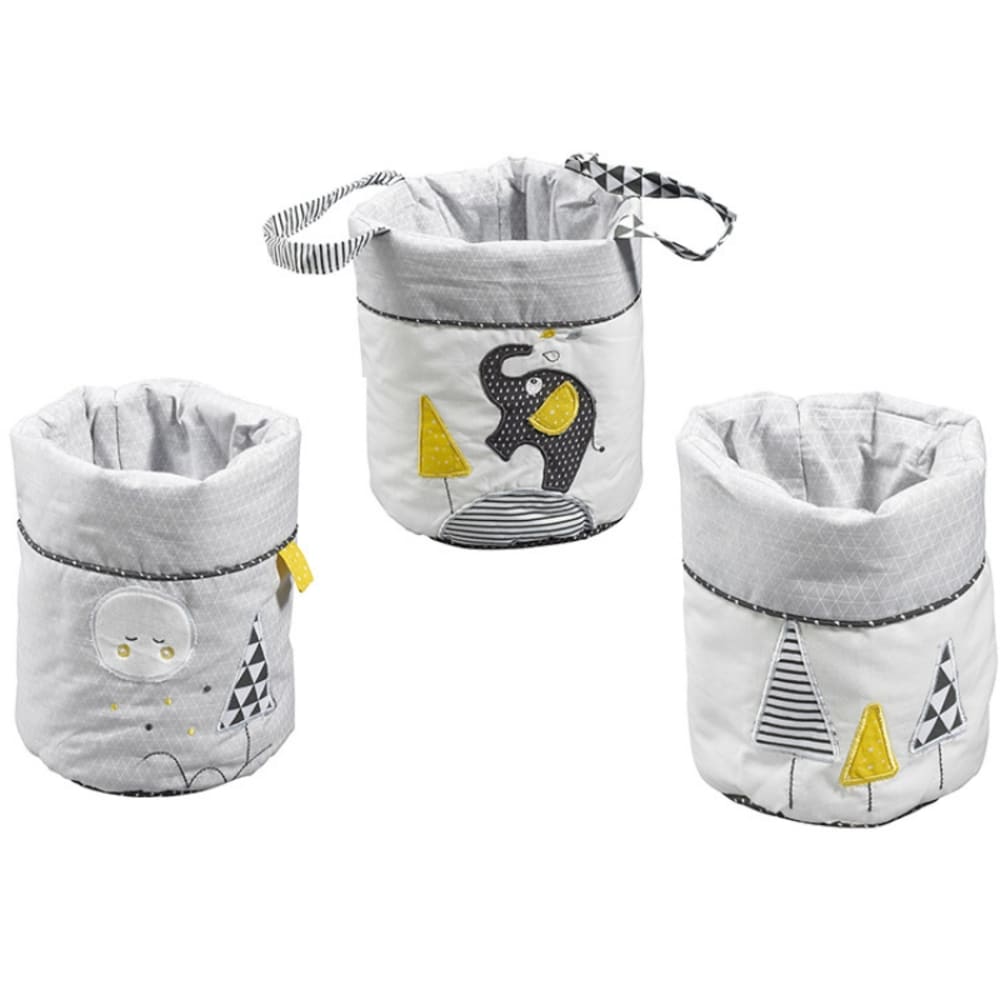SAUTHON BABY DECO - Lot de 3 corbeilles gigogne tissu babyfan