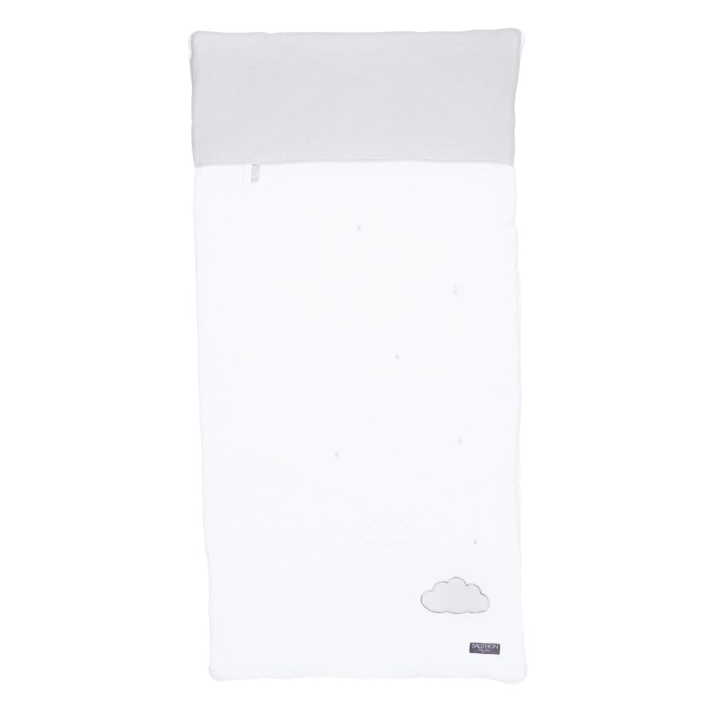 Sauthon Edredon en coton style classique chic Gris Certifié Oeko-Tex Coton - 60x120x4cm