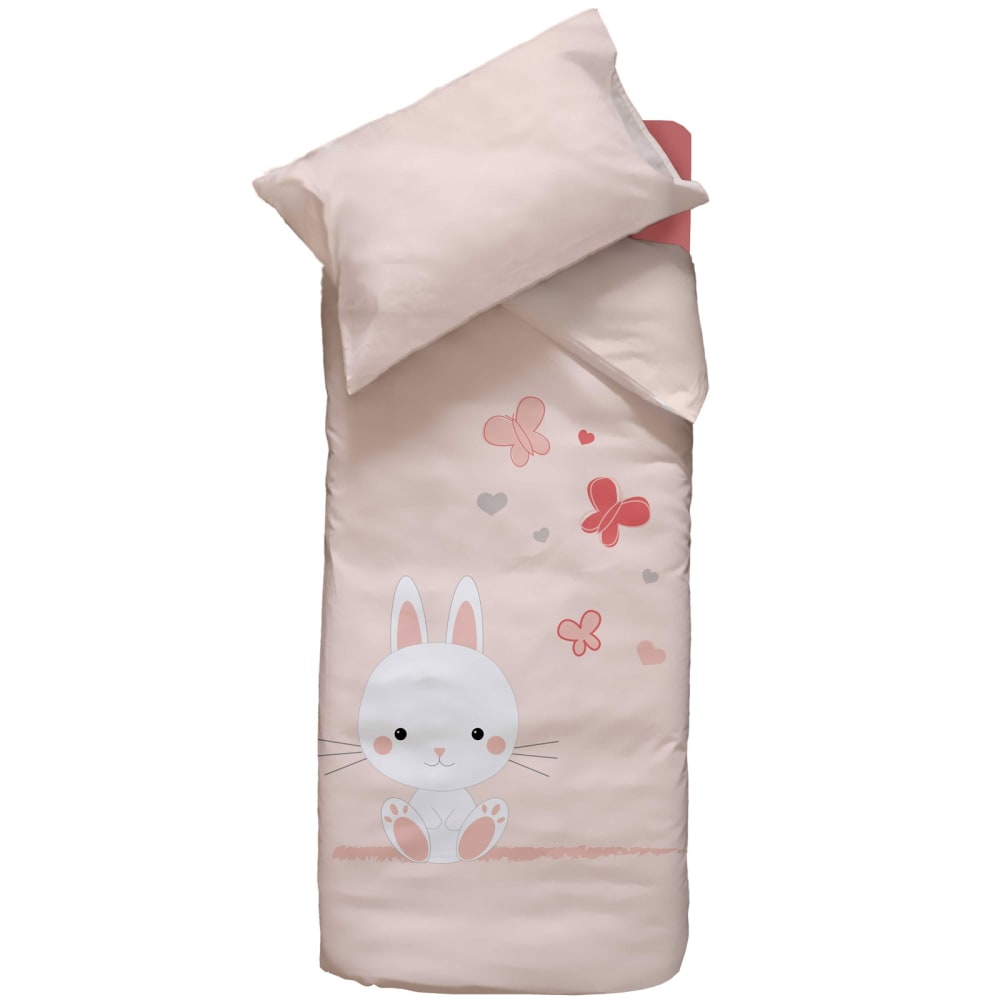 Housse de couette + taie d'oreiller Lapinou (100 x 140 cm)