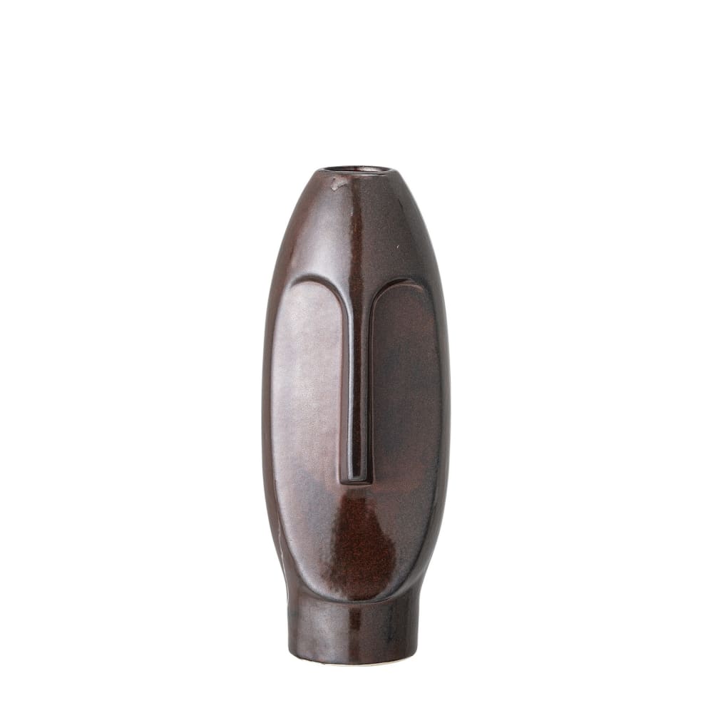 Jarrón de gres marrón h26cm