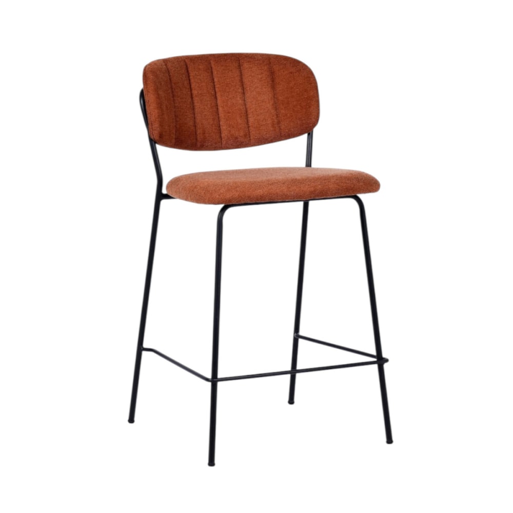 Mathi Design Hochstuhl aus Stoff in orange mit schwarzem Gestell style classic chic orange Stoff