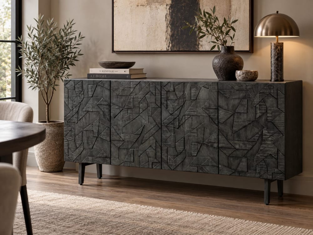 Buffet sculpté en manguier noir l160 - Maisons du Monde