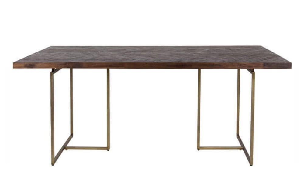 Dutchbone Esstisch aus Akazienholz und Messing im Art-Deco-Stil style modern Braun