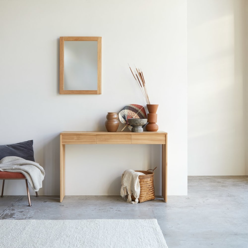 Tikamoon Konsole aus massivem Teakholz style classic chic Beige