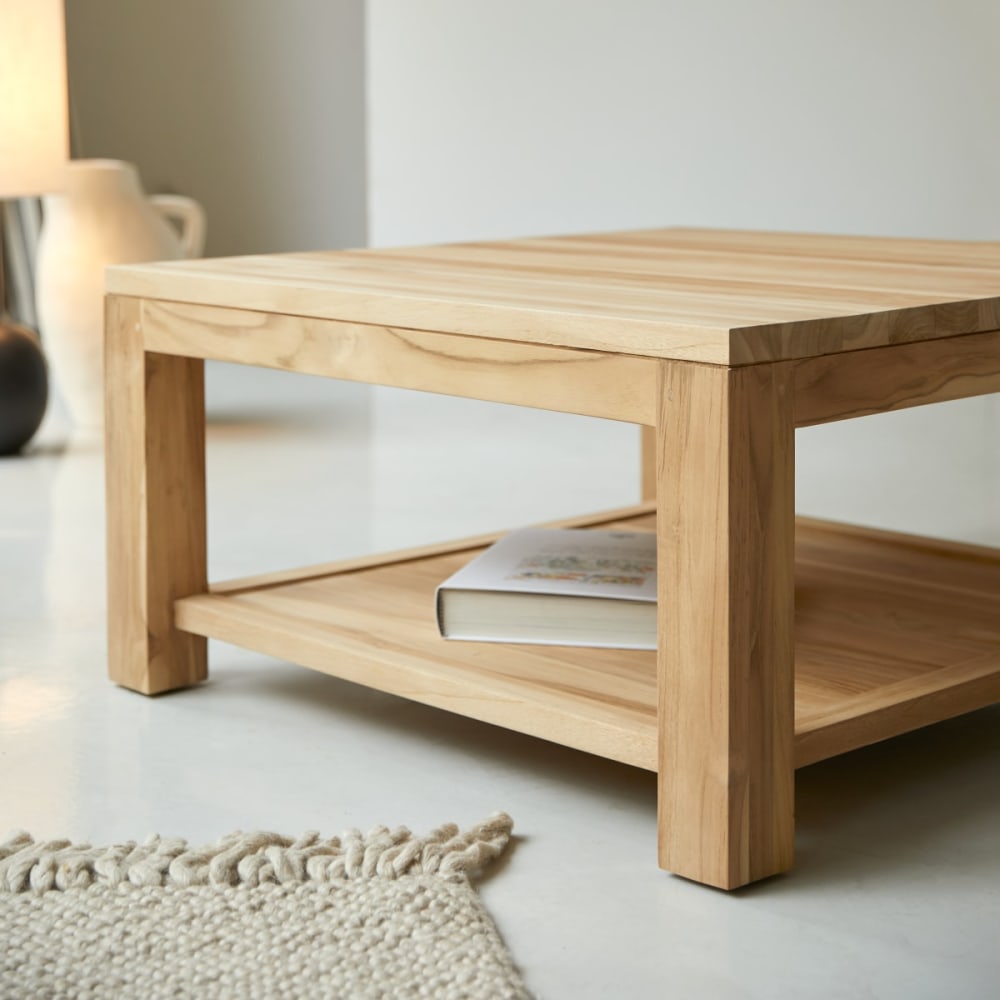 Quadratischer Couchtisch aus massivem Teakholz - Maisons Du Monde