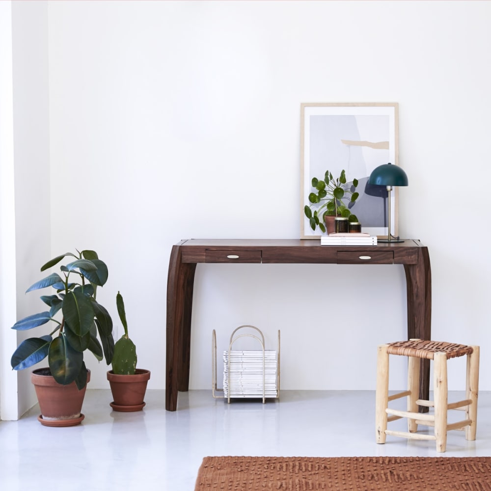 Tikamoon Schreibtisch aus massivem Palisanderholz style vintage Beige