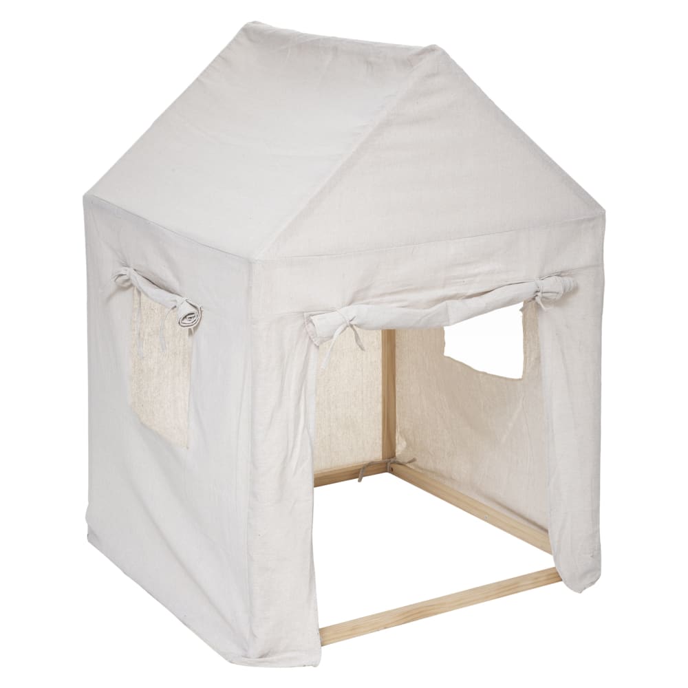 Cabane safari pour enfant en toile bois beige 77 x 77 (Home Maison) - Image 1