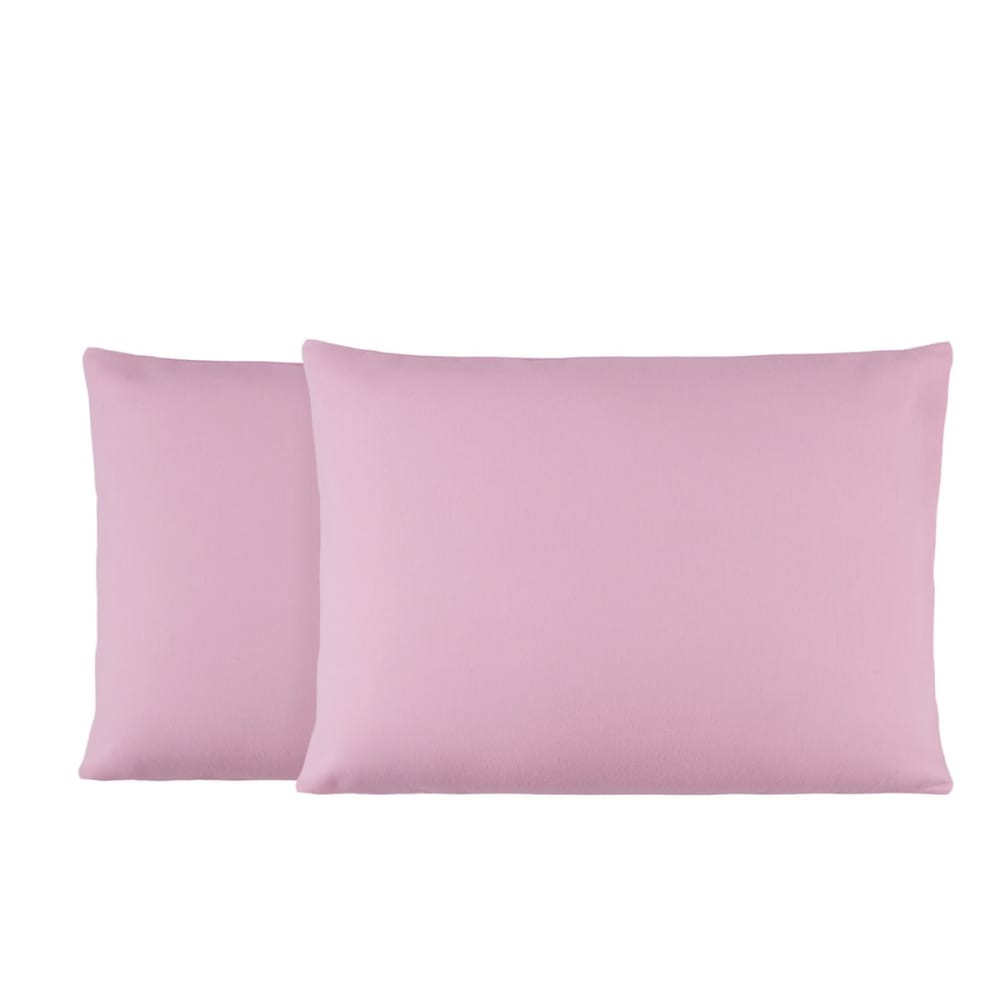 Lot de 2 Taies d'oreiller en Molleton Rose 50x70 cm