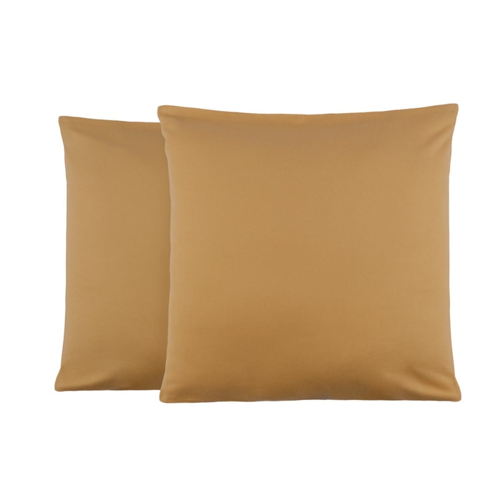 Lot de 2 Taies d'oreiller en Molleton Cappuccino 65x65 cm