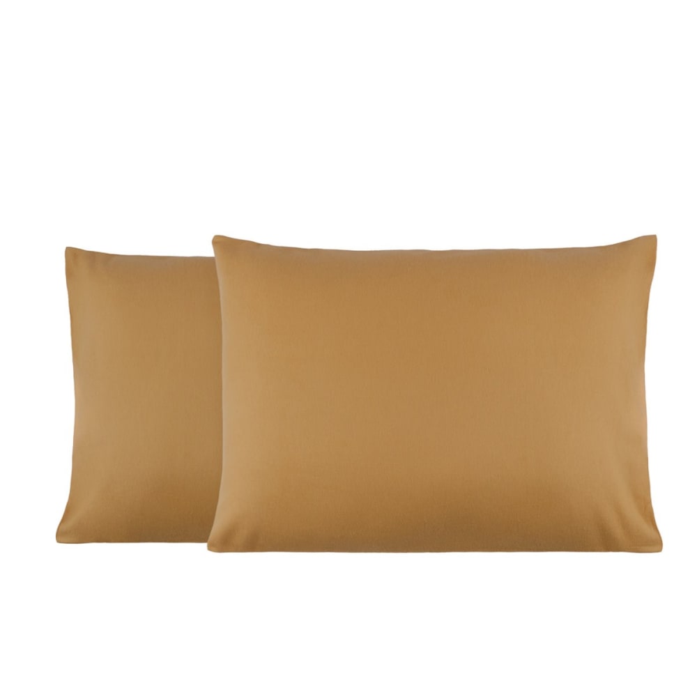 Lot de 2 Taies d'oreiller en Molleton Cappuccino 50x70 cm