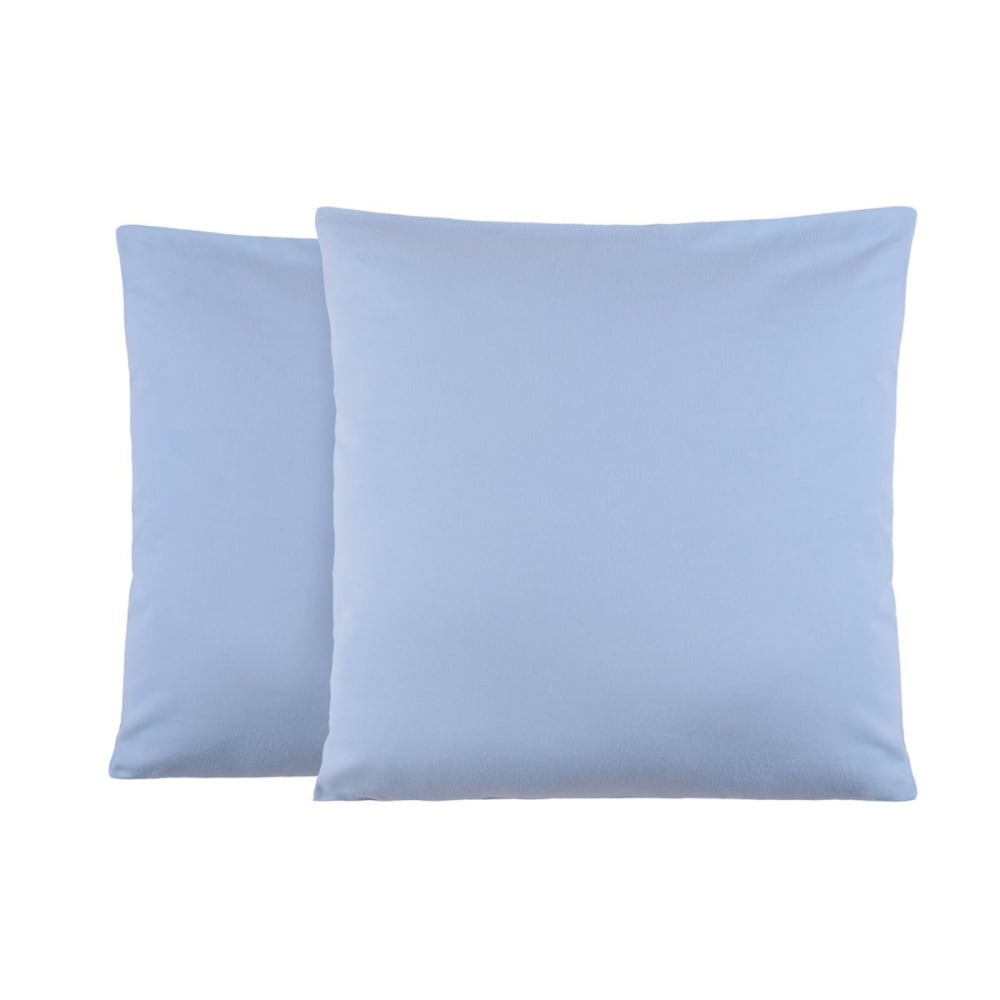 Lot de 2 Taies d'oreiller en Molleton Bleu ciel 65x65 cm