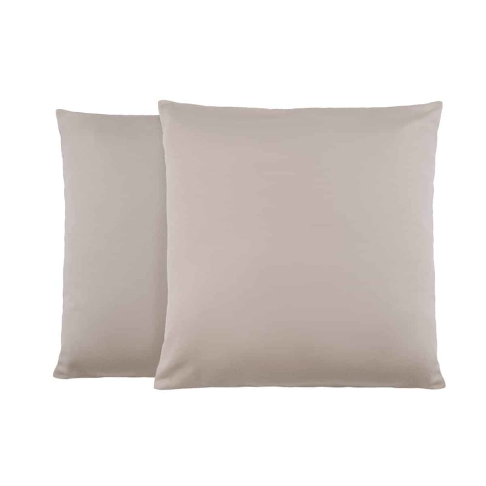 Lot de 2 taies d'oreiller en molleton gris clair 65x65 cm
