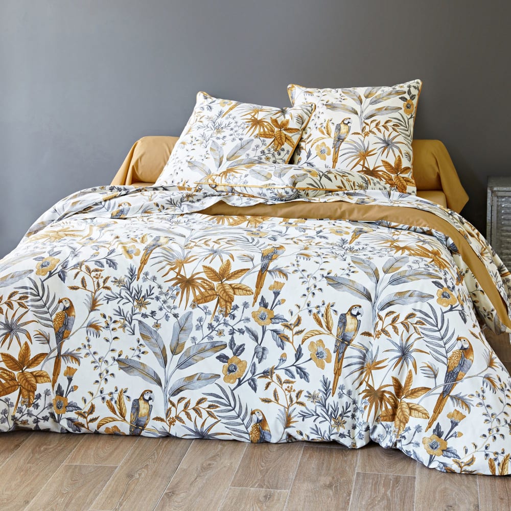 Housse de couette en coton marron 240x220cm