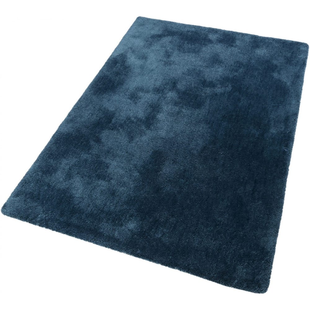 Tapis poils longs bleu pétrole doux 230x160
